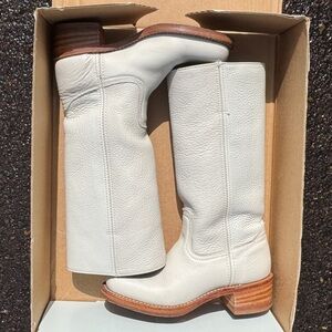 Frye White Leather Women's Boots